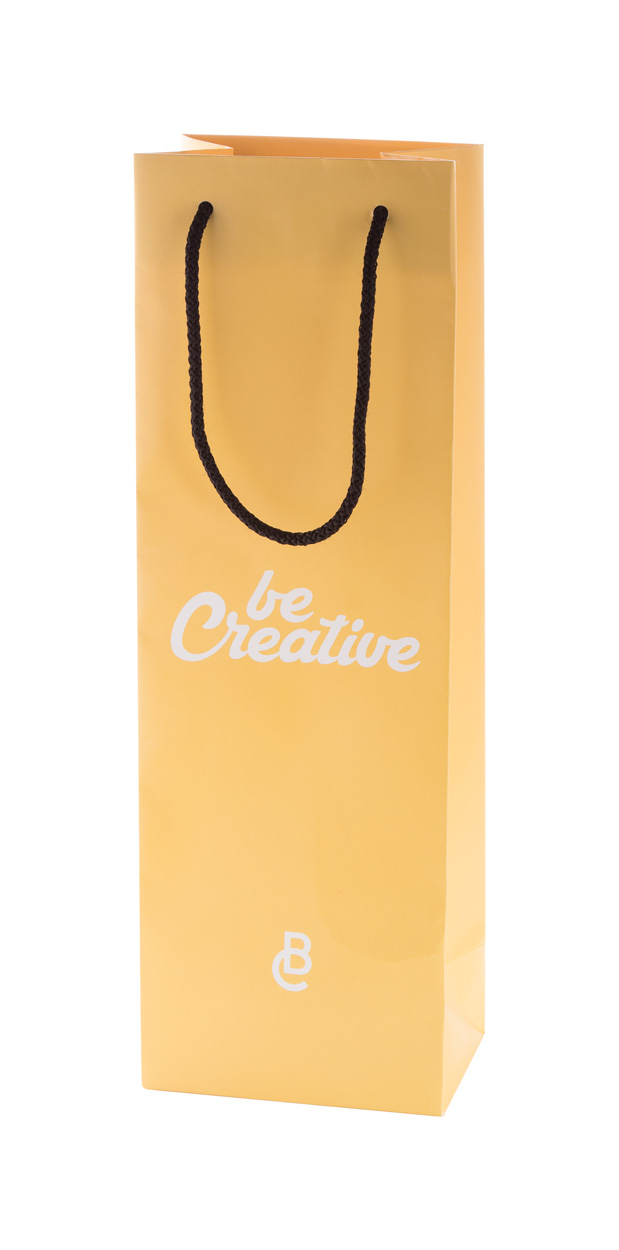 CreaShop W papirnata shopping torba s ručkama od poliestera za vino, s logom 