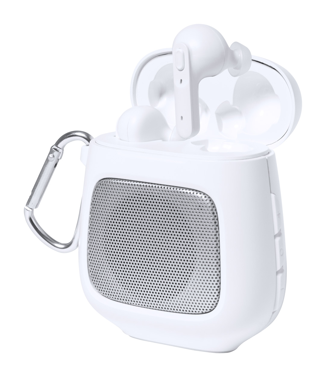 Boxy bluetooth speaker with earphones s logom tvrtke 