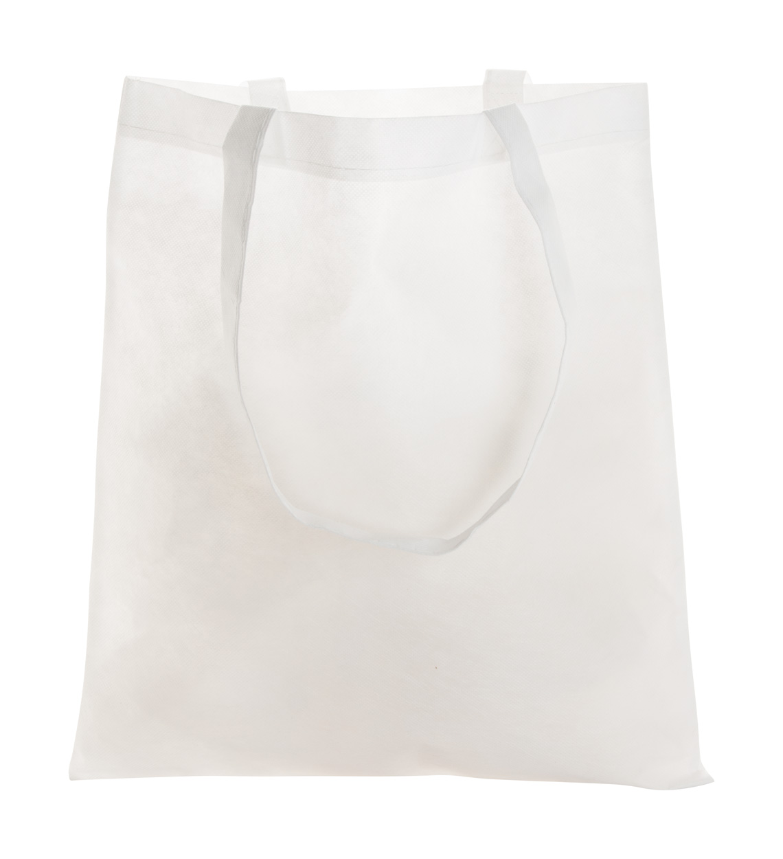 Mirtal, torba za kupovinu od netkanog materijala sa dugim ručkama, bijele boje s logom 