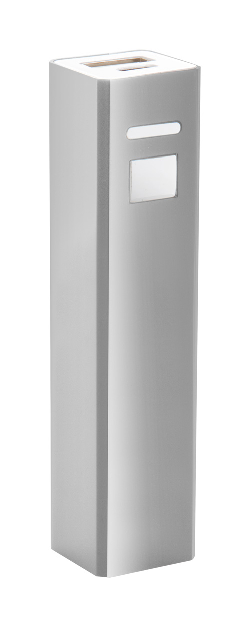 Promo  Thazer, aluminijski USB punjač sa baterijom od 2200 mAh i micro USB kabelom, bijele boje