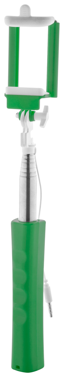 Promo  Kroper, selfie štap od nehrđajućeg čelika s plastičnom drškom i univerzalnim držačem za mobitel, bijele boje