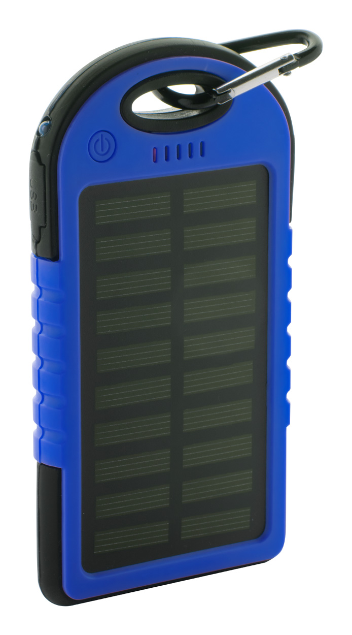 Promo  Lenard, silikonski solarni USB punjač sa baterijom od 4000 mAh, jednom LED svjetiljkom i micro USB kabelom, žute boje