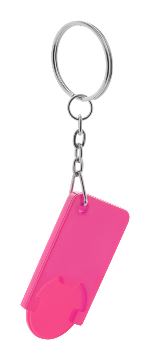 Promo  Beka plastični držač kovanice na privjesku, roza boje
