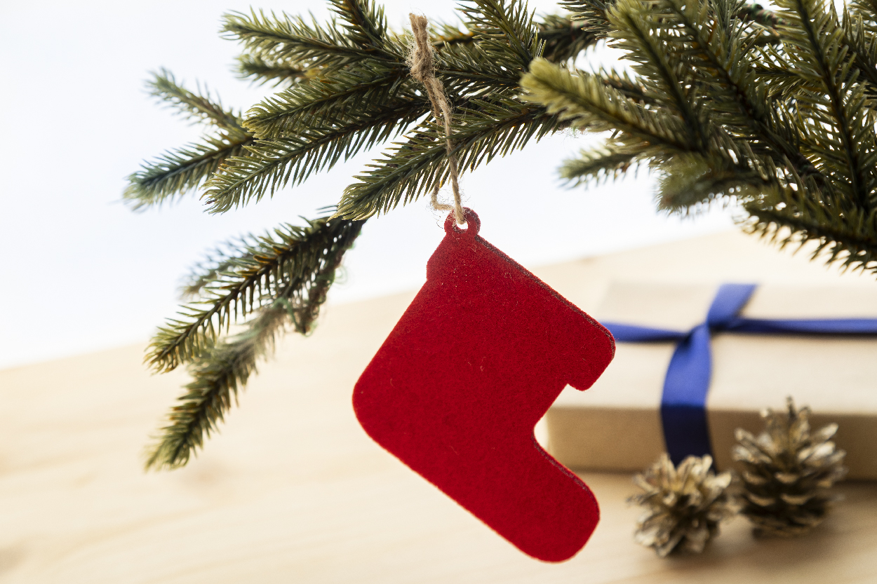 Joulox Ozdoba na vánoční stromek RPET, Santa boots červená