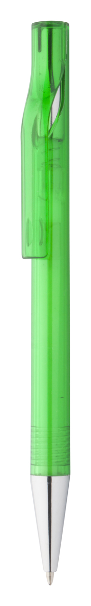 Promo  Stork plastična kemijska olovka prozirne boje i kromiranim vrhom, bijele boje