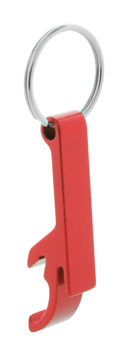 Promo  Russel aluminijski otvarač za boce na privjesku za ključeve, crvene boje