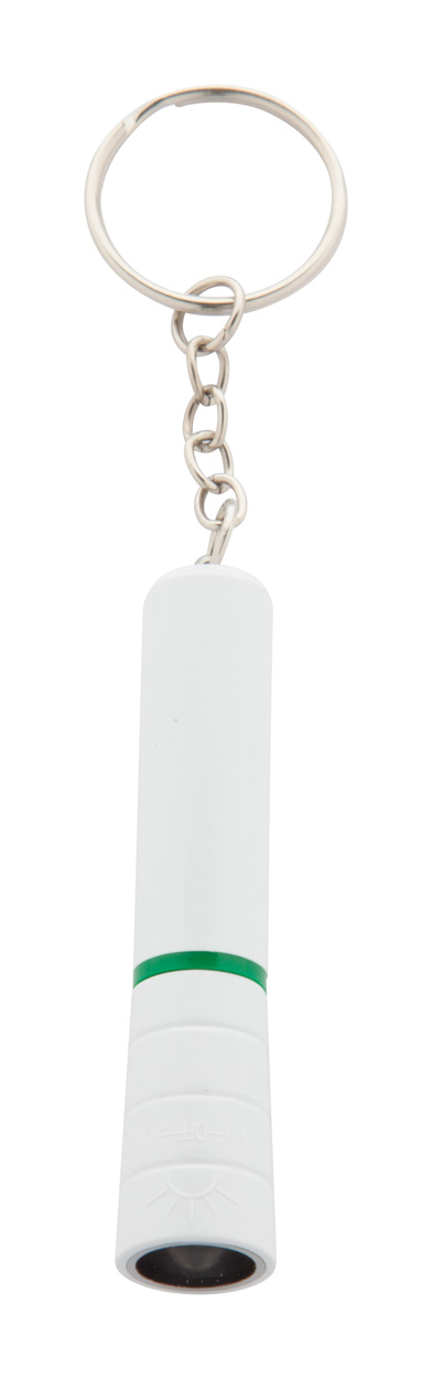 Promo  Waipei, plastična mini LED svjetiljka s metalnim privjeskom za ključeve , bijele boje