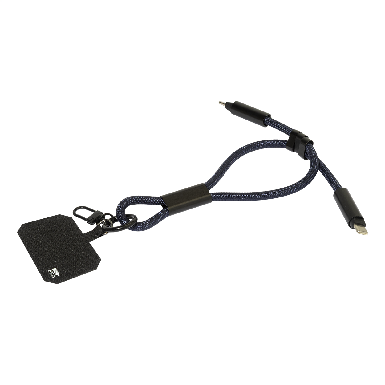 CuffCharge 60W RPET kabel s náramkem na mobil tmavě modrá
