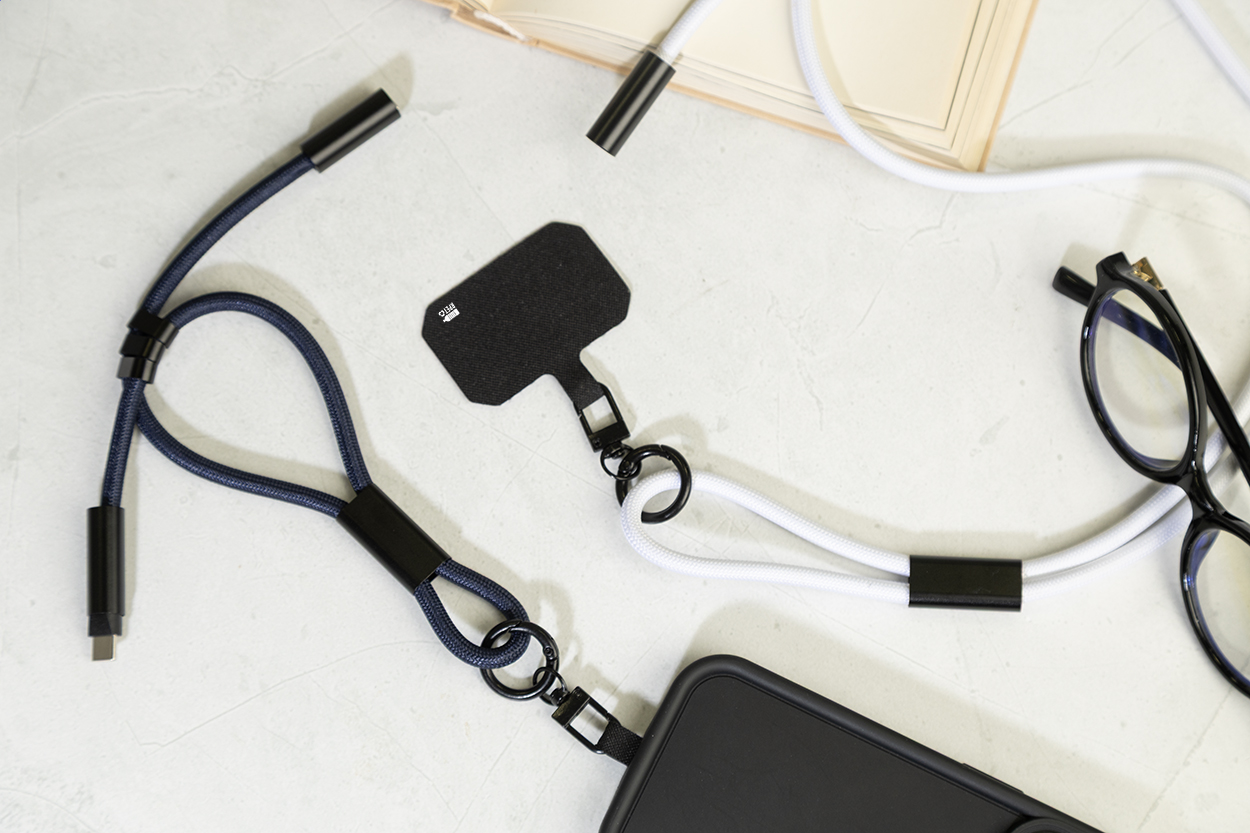 CuffCharge 60W RPET kabel s náramkem na mobil tmavě modrá